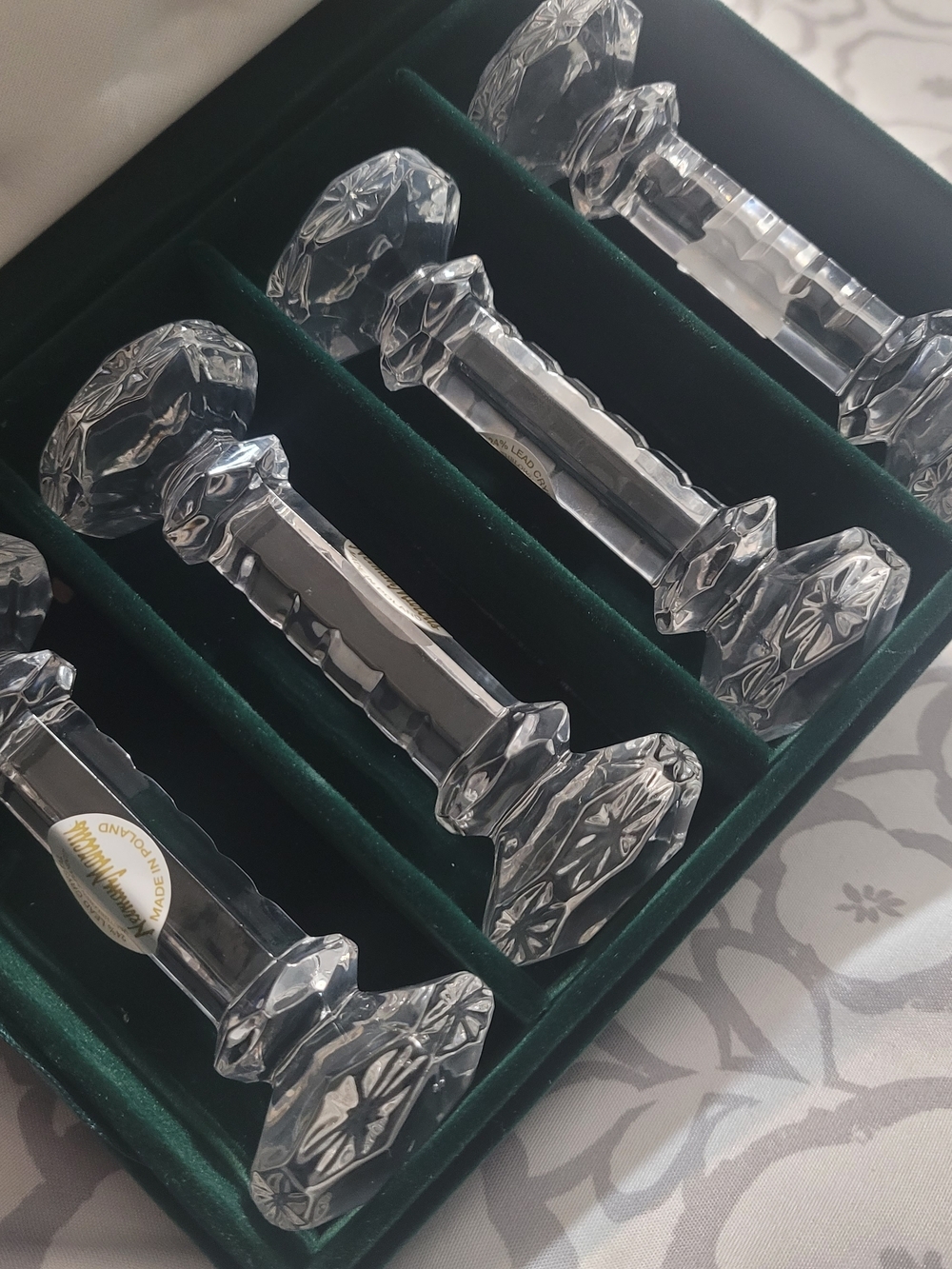 Neiman Marcus crystal 4-item set Knife Rest Holders Vintage - Picture 2 of 7